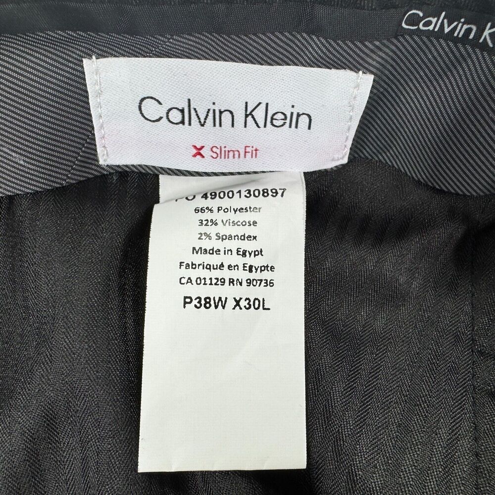 Calvin Klein Mens Jerome X Slim Fit Dress Pants Wine Black 38x30 - Picture 4 of 4